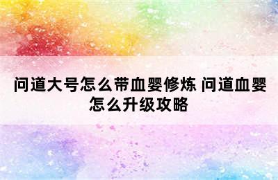 问道大号怎么带血婴修炼 问道血婴怎么升级攻略